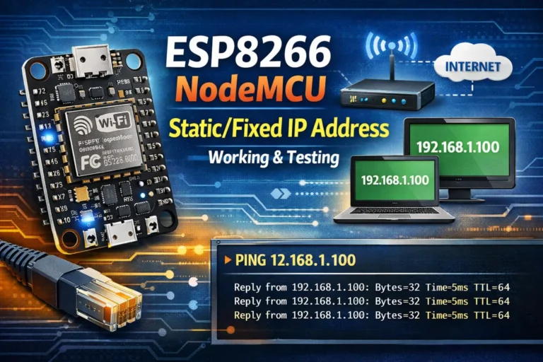 ESP8266 NodeMCU Static/Fixed IP Address - Working & Testing