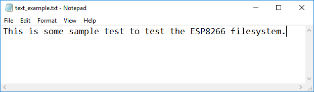 ESP8266 Notepad Test Example File Filesystem fs SPIFFS 1