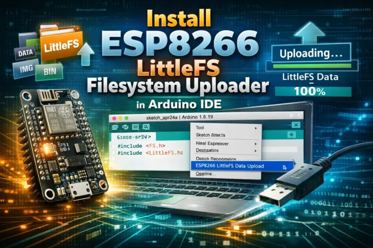 Install ESP8266 LittleFS Filesystem Uploader in Arduino IDE