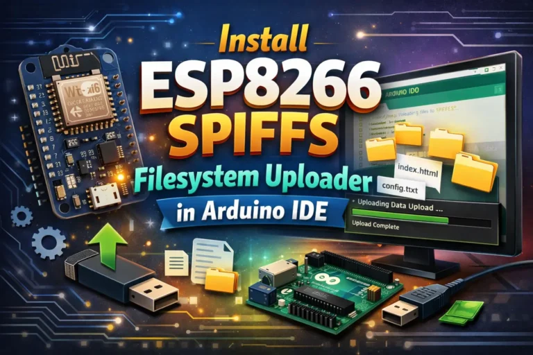 Install ESP8266 SPIFFS Filesystem Uploader in Arduino IDE