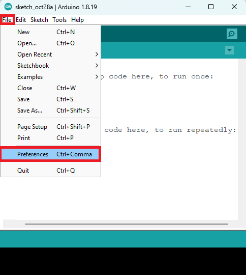 Arduino IDE File > Preferences