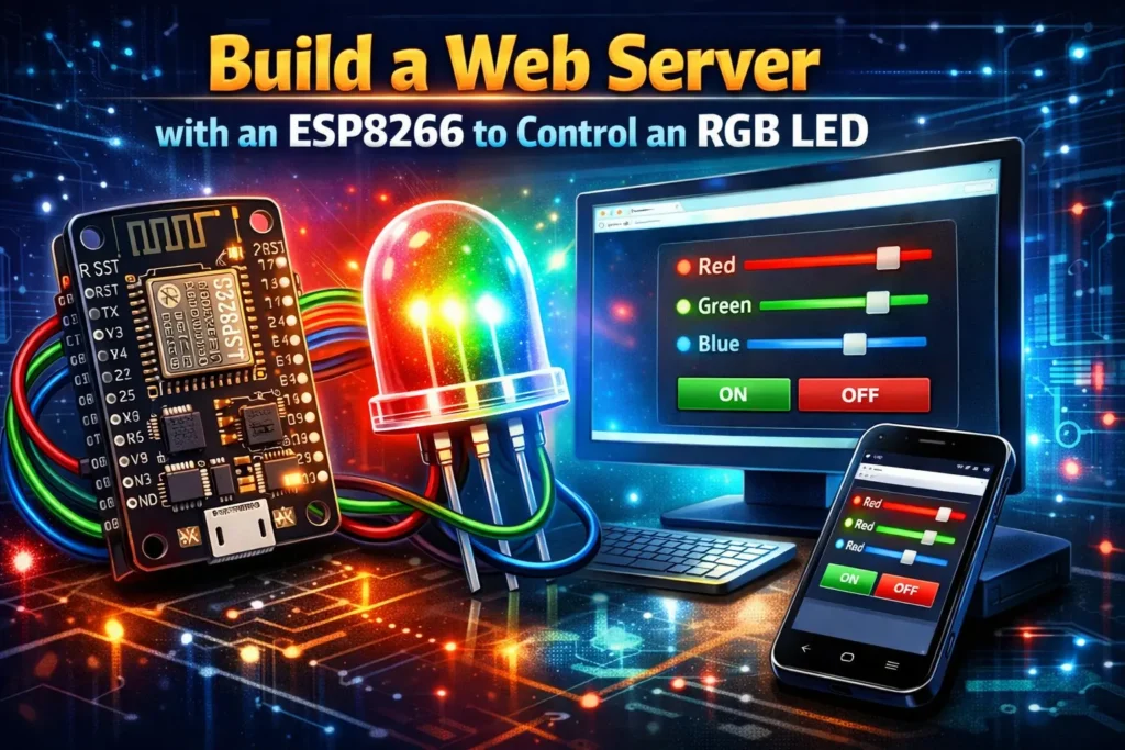 Build a Web Server with an ESP8266 to Control an RGB LED 10 Build a Web Server with an ESP8266 to Control an RGB LED