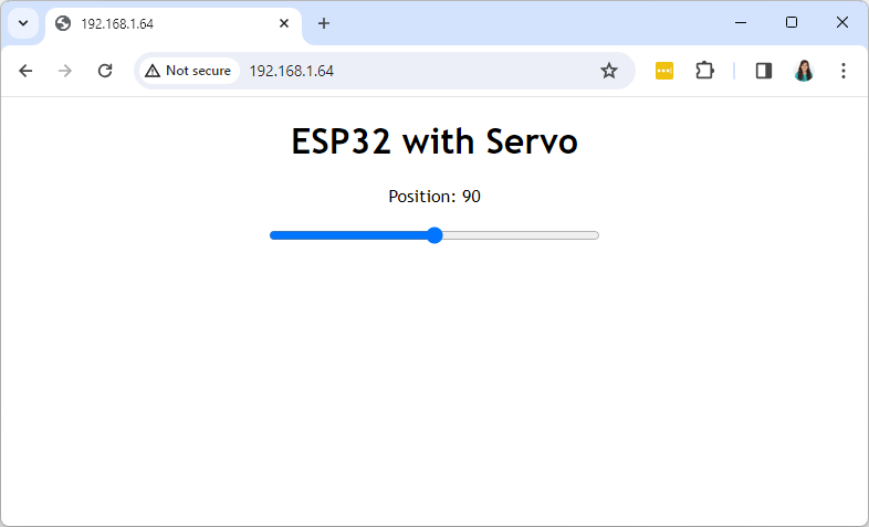 esp32 servo web server browser