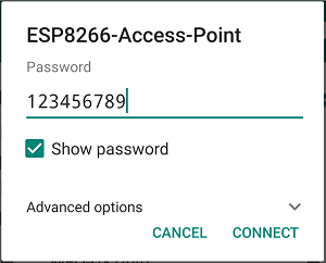 How to Set an ESP8266 NodeMCU Access Point for a Web Server 8 ESP8266 NodeMCU Access Point (AP) Enter Password