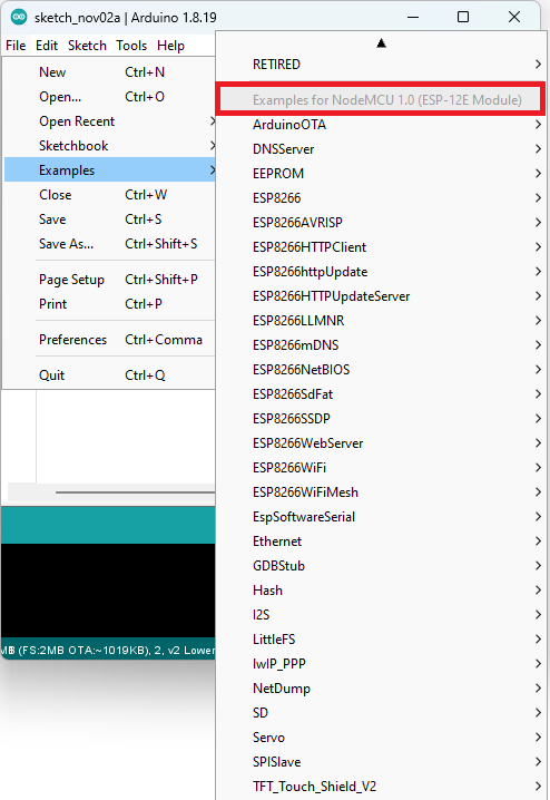ESP8266 Arduino IDE examples