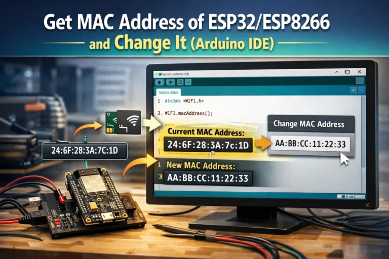Get MAC Address of ESP32 - ESP8266 and Change It (Arduino IDE)