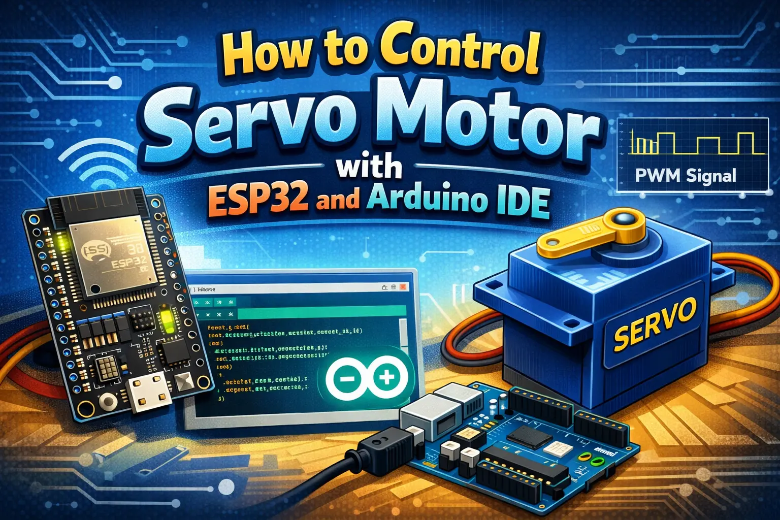 How to Control Servo Motor with ESP32 and Arduino IDE