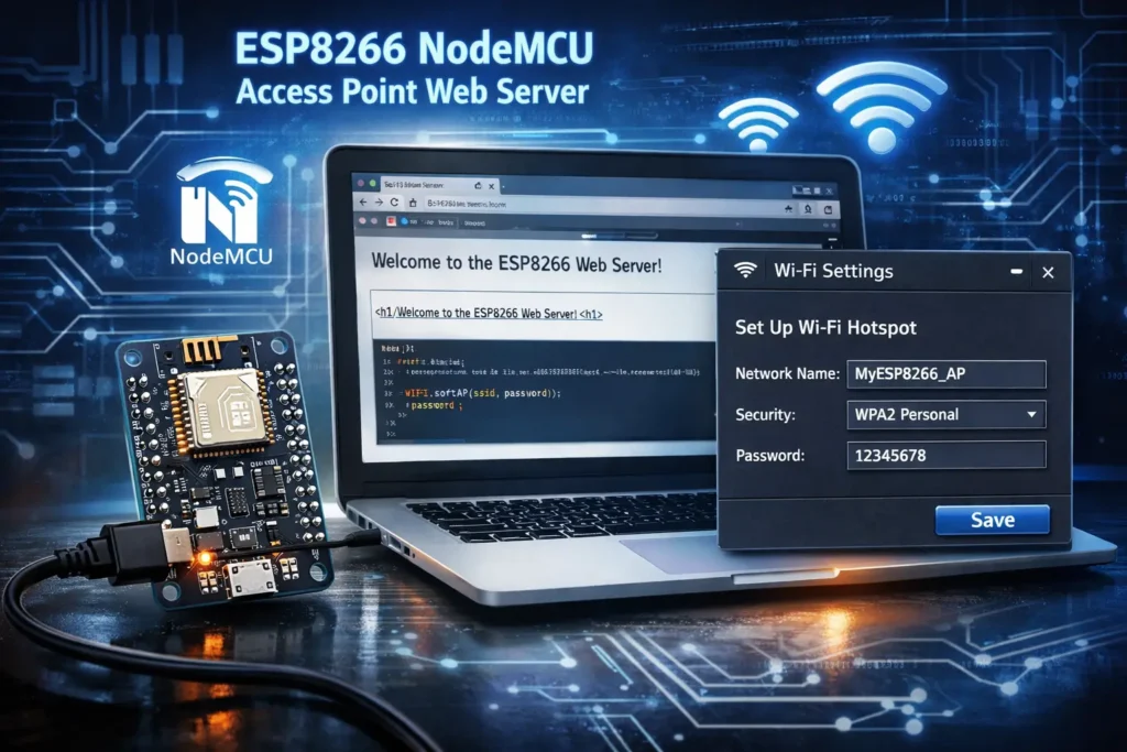 How to Set an ESP8266 NodeMCU Access Point for a Web Server 9 How to Set an ESP8266 NodeMCU Access Point for a Web Server