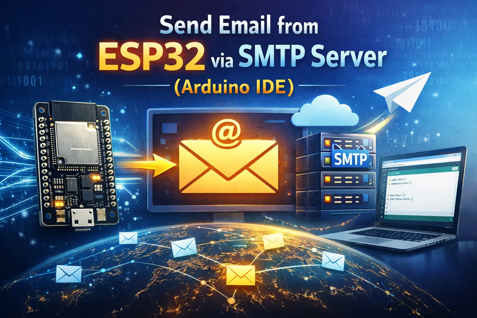 Send Email from ESP32 via SMTP Server (Arduino IDE)