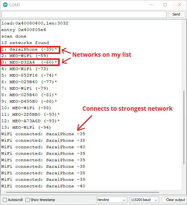ESP32 with WiFiMulti: Connect to the Strongest Wi-Fi Network 2 WiFiMulti Example with the ESP32 Scan and Connect to Network
