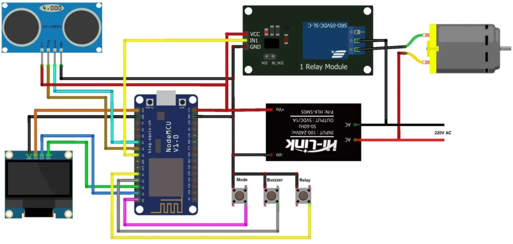 Build a Water Level Control System Using ESP8266 NodeMCU 5 Water Level Control and Monitoring Using ESP8266 Circuit