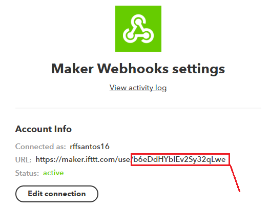 How to Post on Twitter using an ESP8266 7 copy ifttt api key