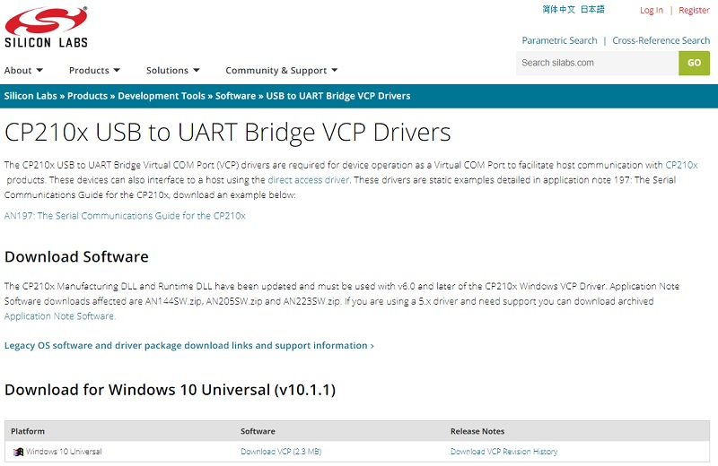 cp2102 drivers download site