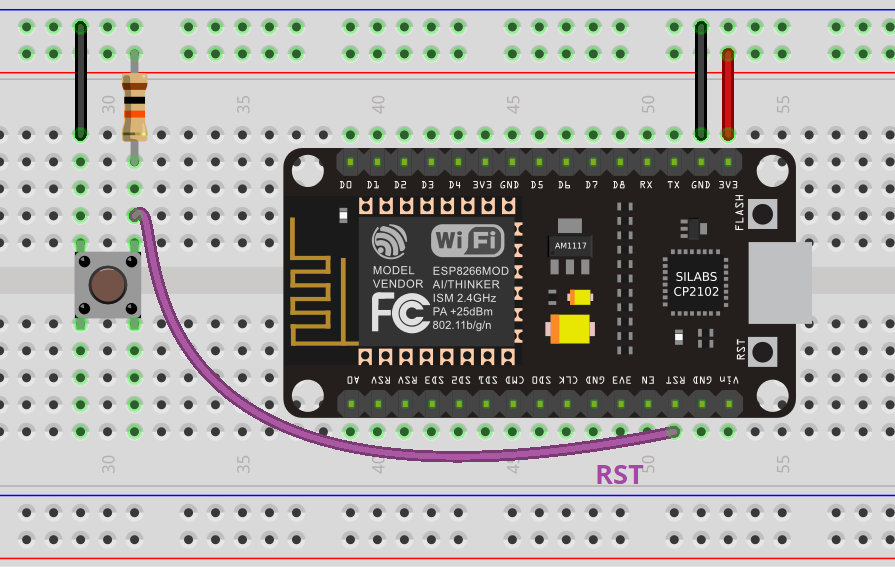 ESP8266 NodeMCU Deep Sleep with Arduino IDE 9 ESP8266 NodeMCU External Wake Up Circuit Schematic Diagram