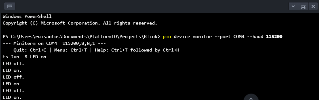 platformio serial monitor