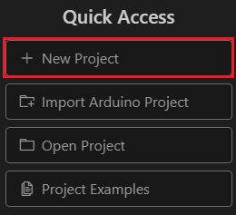quick access platformio