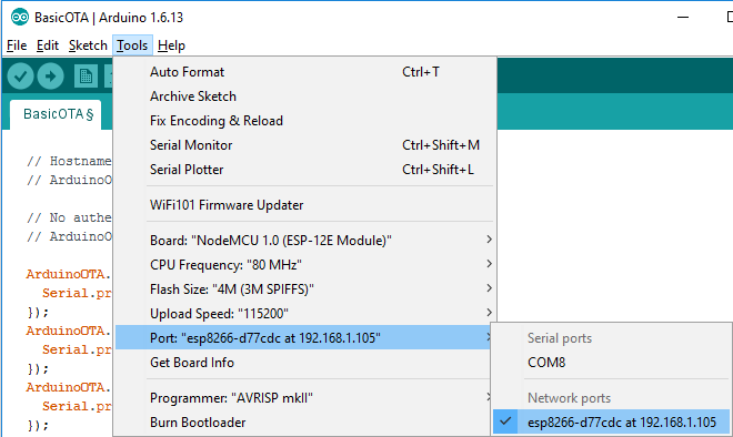 select esp8266 wifi