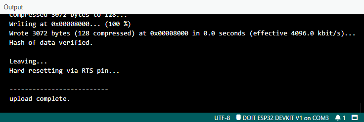 Programming ESP32 Arduino IDE 2.0 Upload Successful