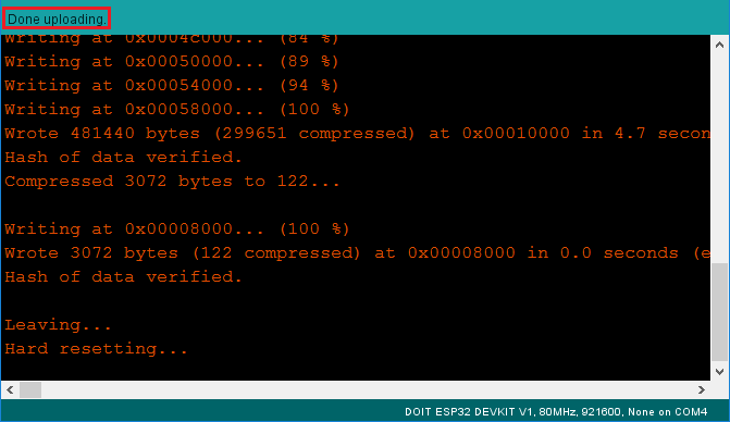 Install ESP32 Board in Arduino IDE in less than 1 minute 14 Arduino IDE done uploading ESP32 WiFiScan sketch