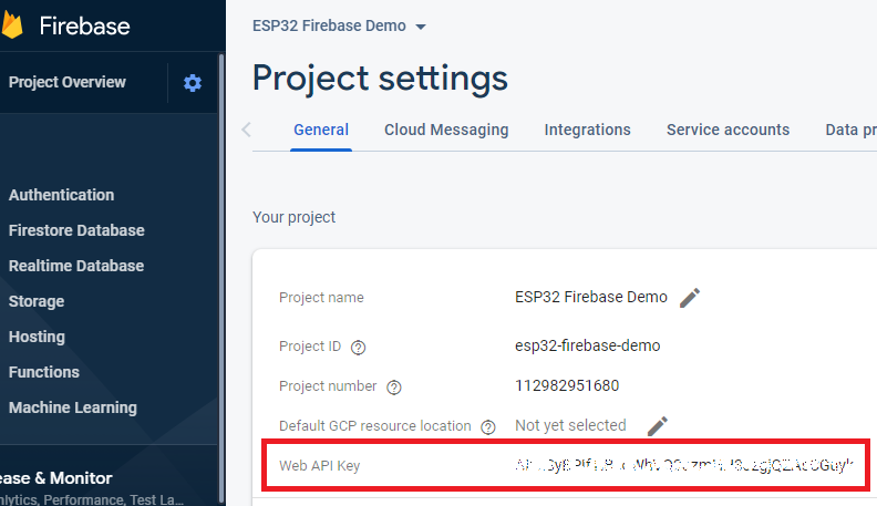 Firebase Project API key