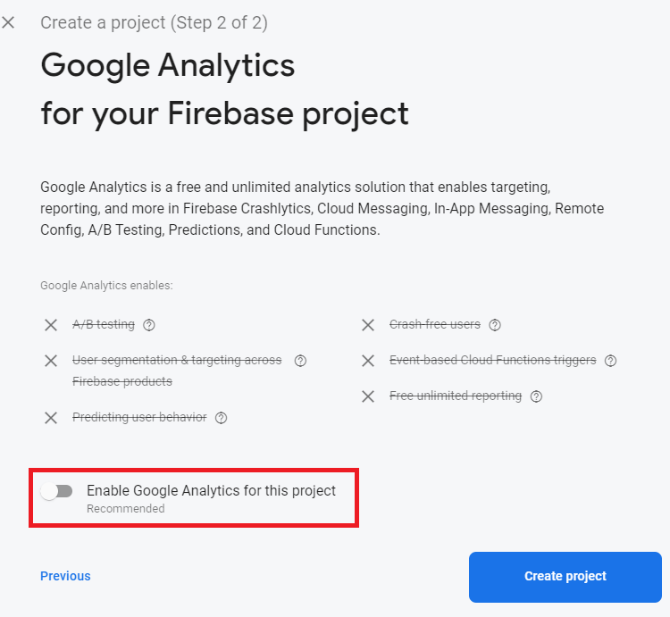 Set Up Firebase Project for ESP32 and ESP8266 Step 2