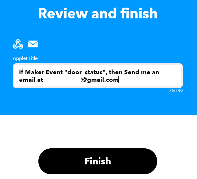 Door Status Monitor using ESP8266 with Email Notifications 14 Create applet email step 10 f