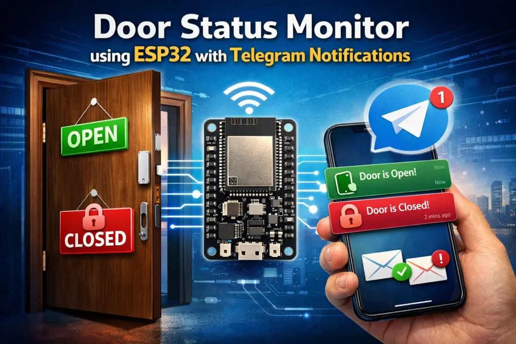 Door Status Monitor using ESP32 with Telegram Notifications 1 Door Status Monitor using ESP32 with Telegram Notifications