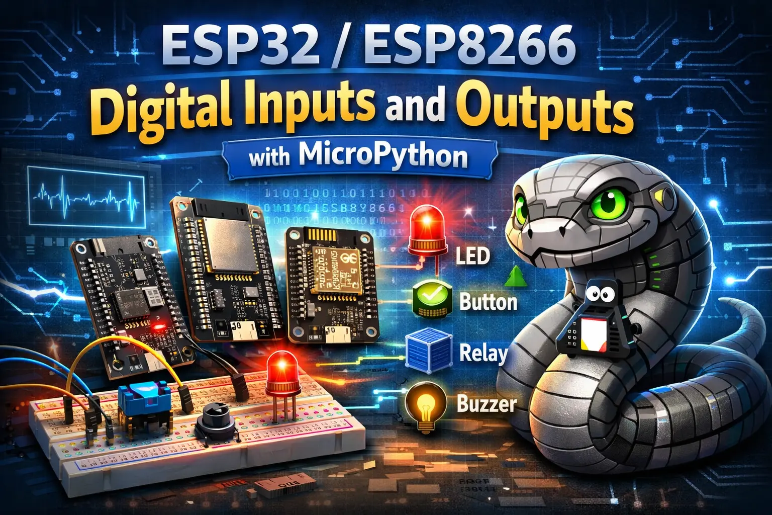 ESP32/ESP8266 Digital Inputs and Outputs with MicroPython