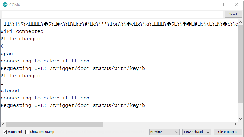 Door Status Monitor using ESP8266 with Email Notifications 20 ESP8266 Connect IFTTT Door Change State