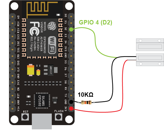 Door Status Monitor using ESP8266 with Email Notifications 19 ESP8266 Reed Switch door sensor circuit