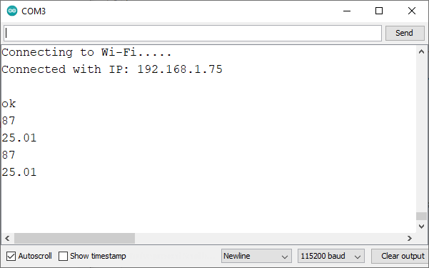 ESP32 Store value firebase database Serial Monitor Success