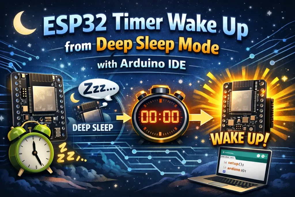 ESP32 Timer Wake Up from Deep Sleep Mode with Arduino IDE