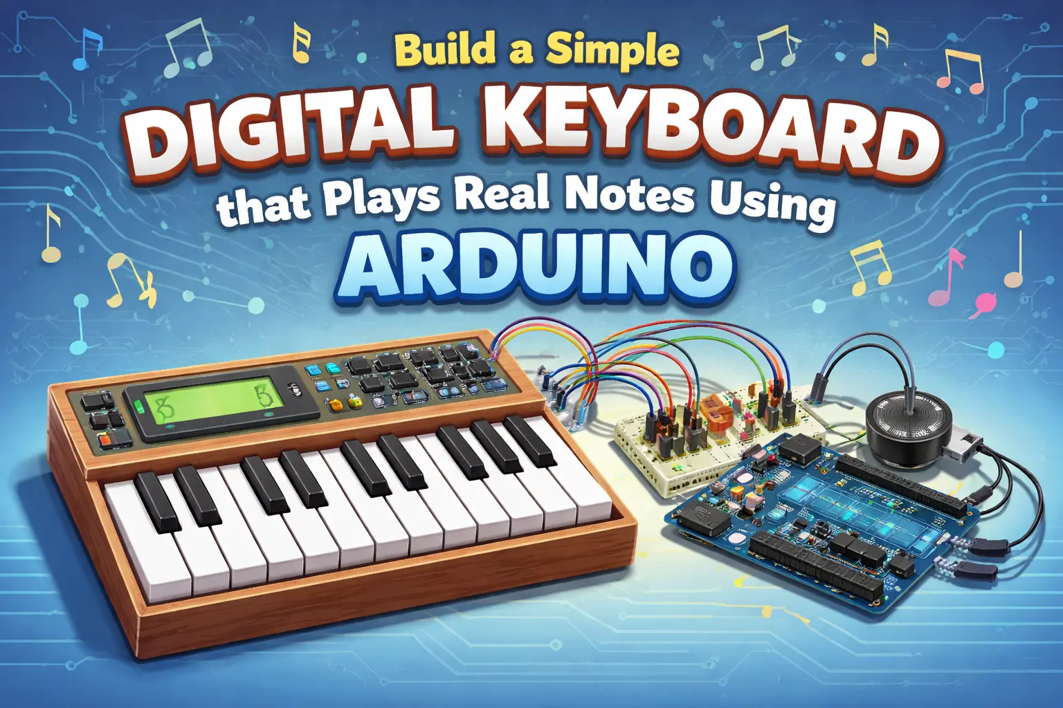 Build a simple digital keyboard that plays real notes using Arduino