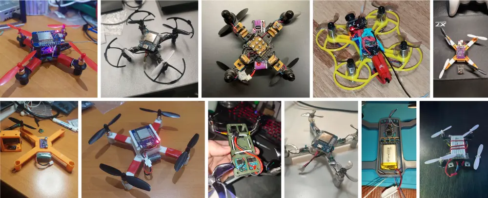 Flix v1 — minimalistic ESP32 quadcopter 5 Community builds