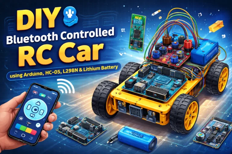 DIY Bluetooth Controlled RC Car using Arduino, HC-05, L298N & Lithium Battery