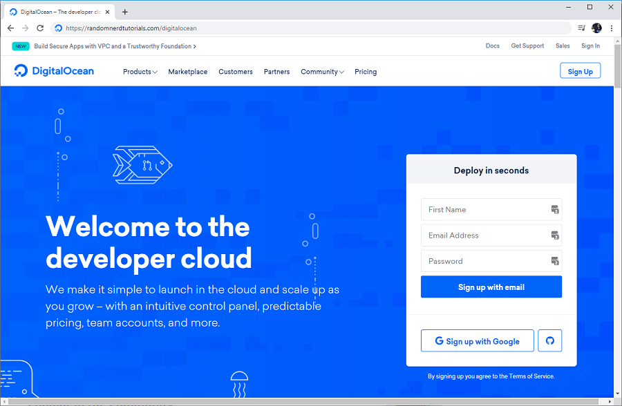 Digital Ocean VPN Mosquitto MQTT Broker Installation