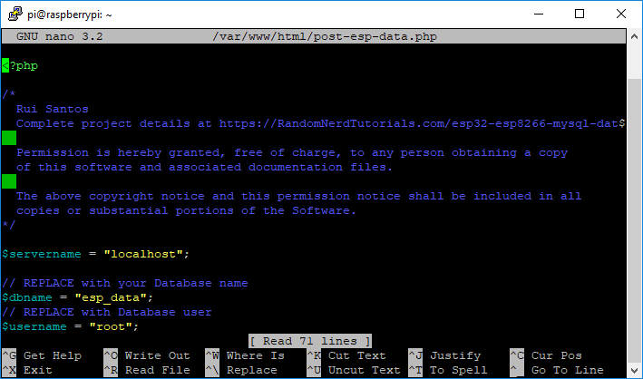 ESP32/ESP8266 Publish Data to Raspberry Pi LAMP Server 14 Raspberry Pi Saved file post esp data PHP