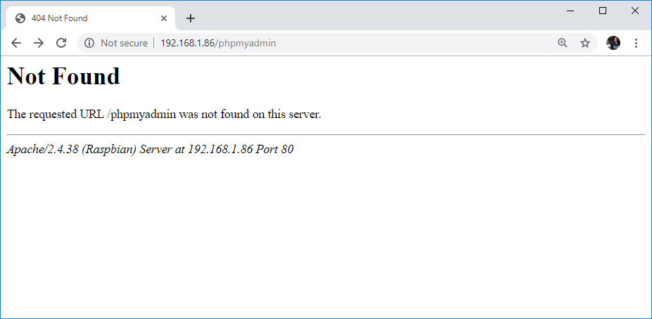 Failed to open phpMyAdmin Raspberry Pi