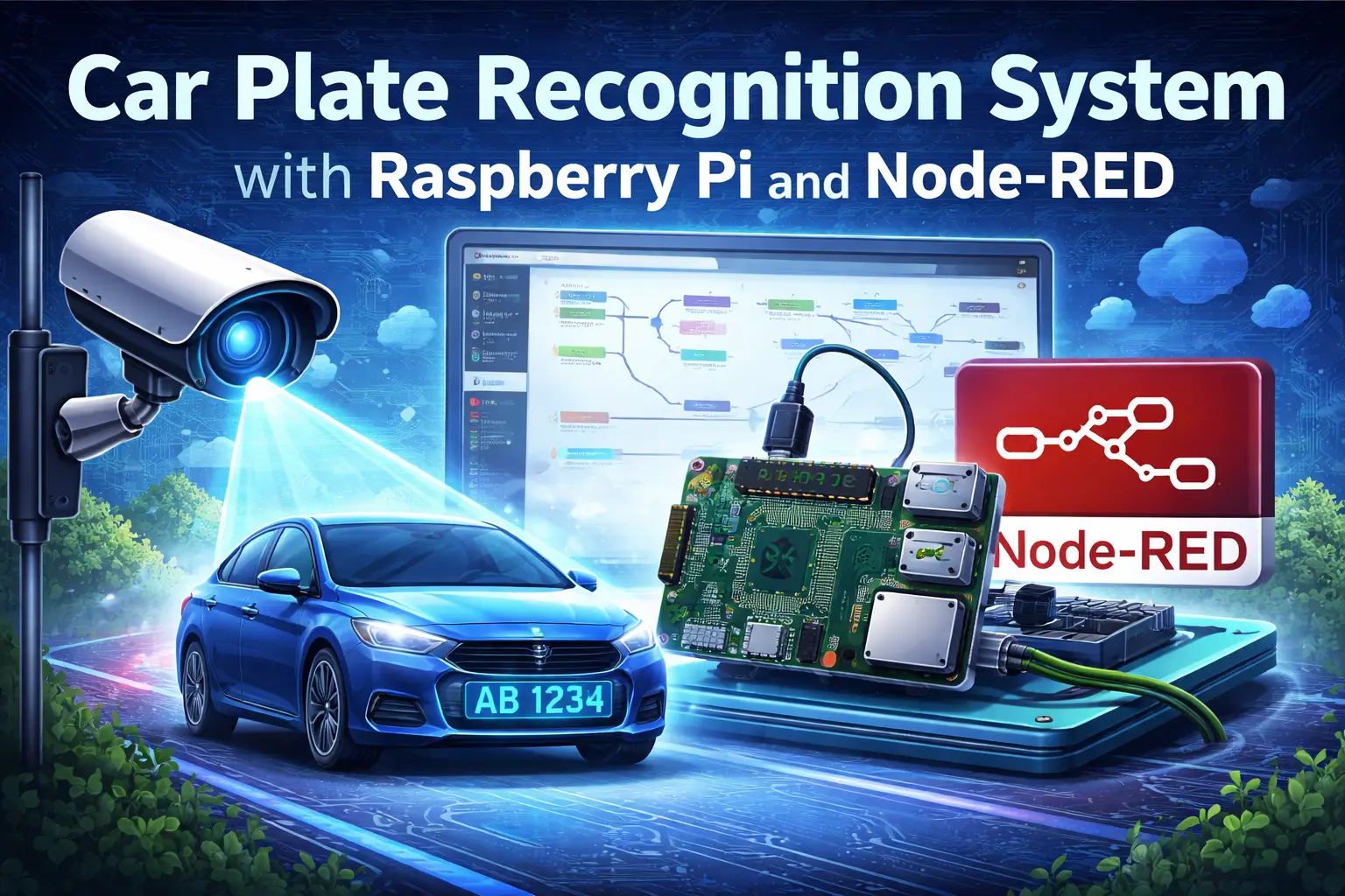 Car Plate Recognition System with Raspberry Pi and Node-RED