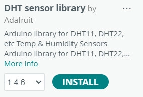 DHT sensor library by Adafruit