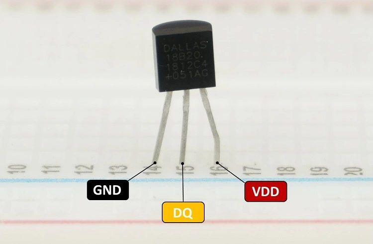 Raspberry Pi: Temperature Readings with DS18B20 Sensor (Python) 2 DS18B20 Temperature Sensor Pinout Pins
