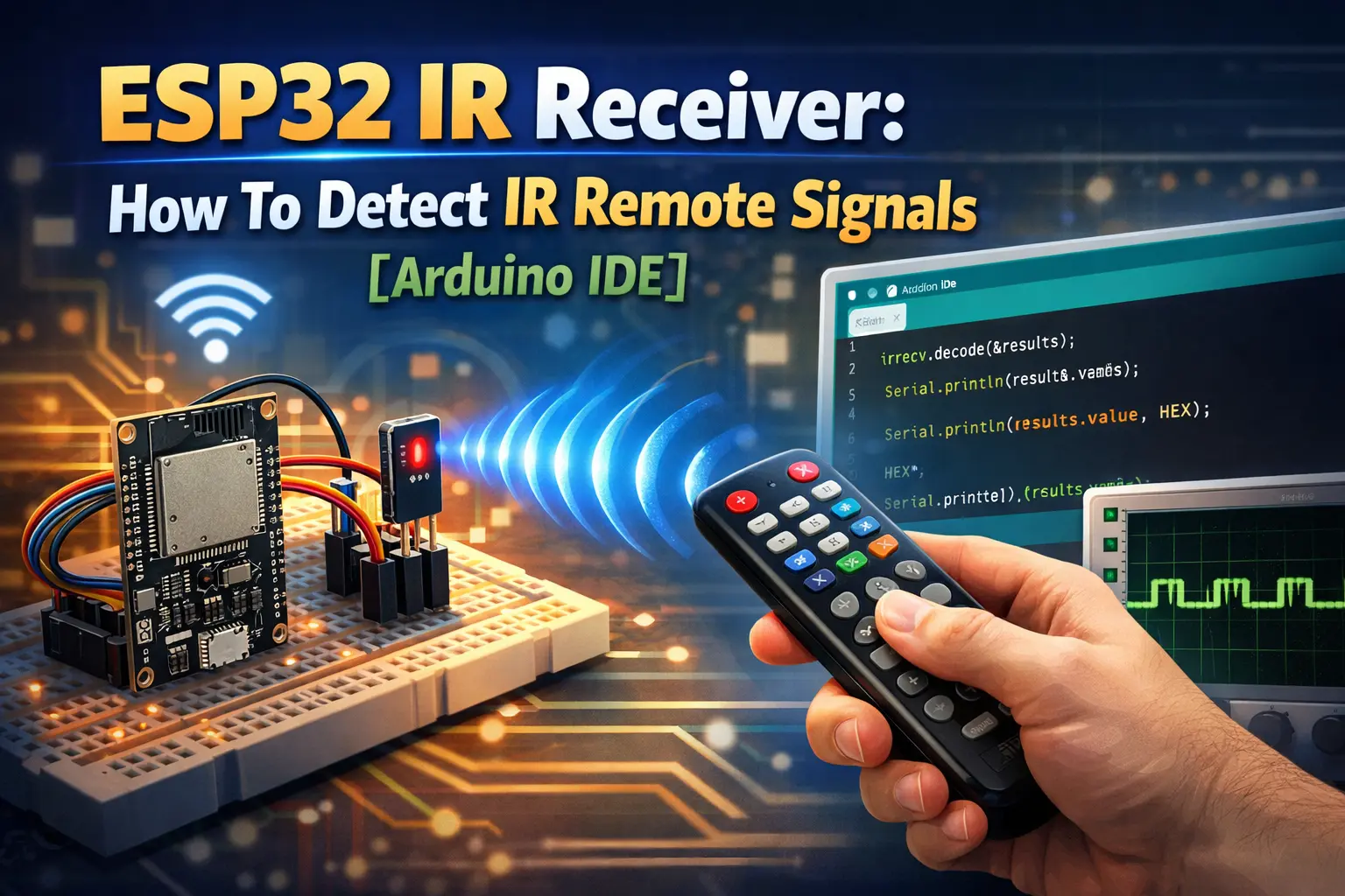 ESP32 IR Receiver: How To Detect IR Remote Signals [Arduino IDE]