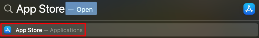 Mac OS Open App Store