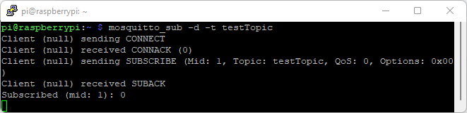 Testing Mosquitto Broker and Client on Raspberry Pi 2 Mosquitto MQTT Client subscribe to topic