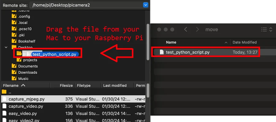 Transfer Files to and from Raspberry Pi using FileZilla FTP (Mac OS) 17 Moving File From Mac to Raspberry Pi