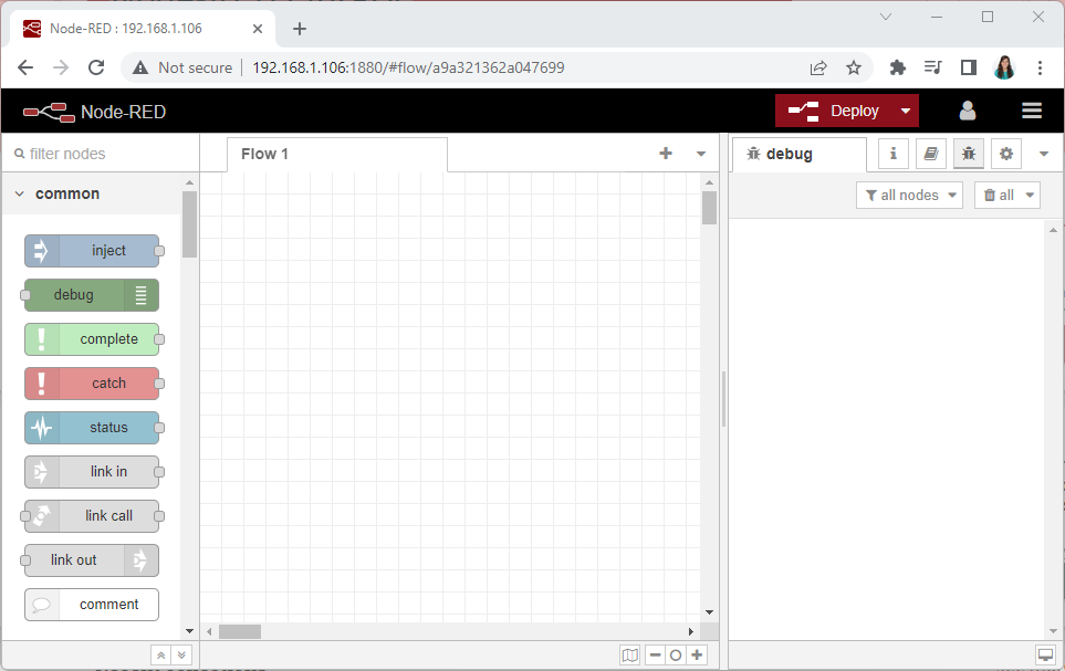 Node-RED Visual Interface