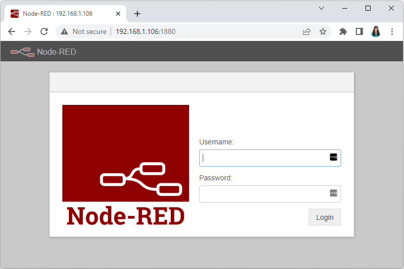 Node-RED Login Page
