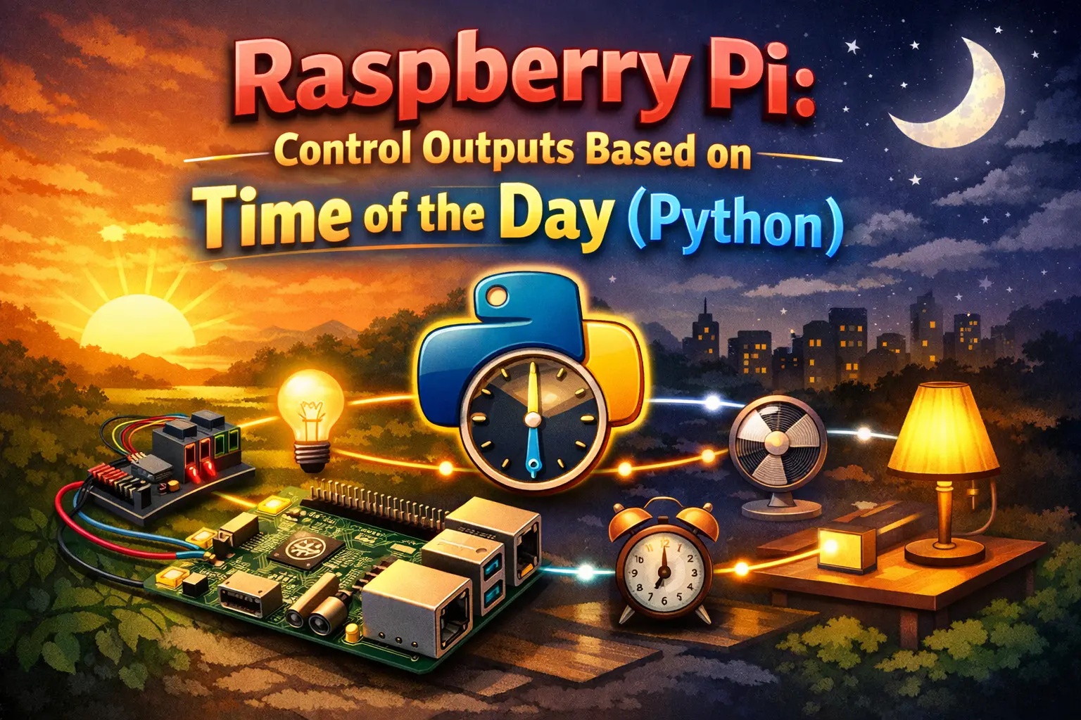 Raspberry Pi: Control Outputs Based on Time of the Day (Python)