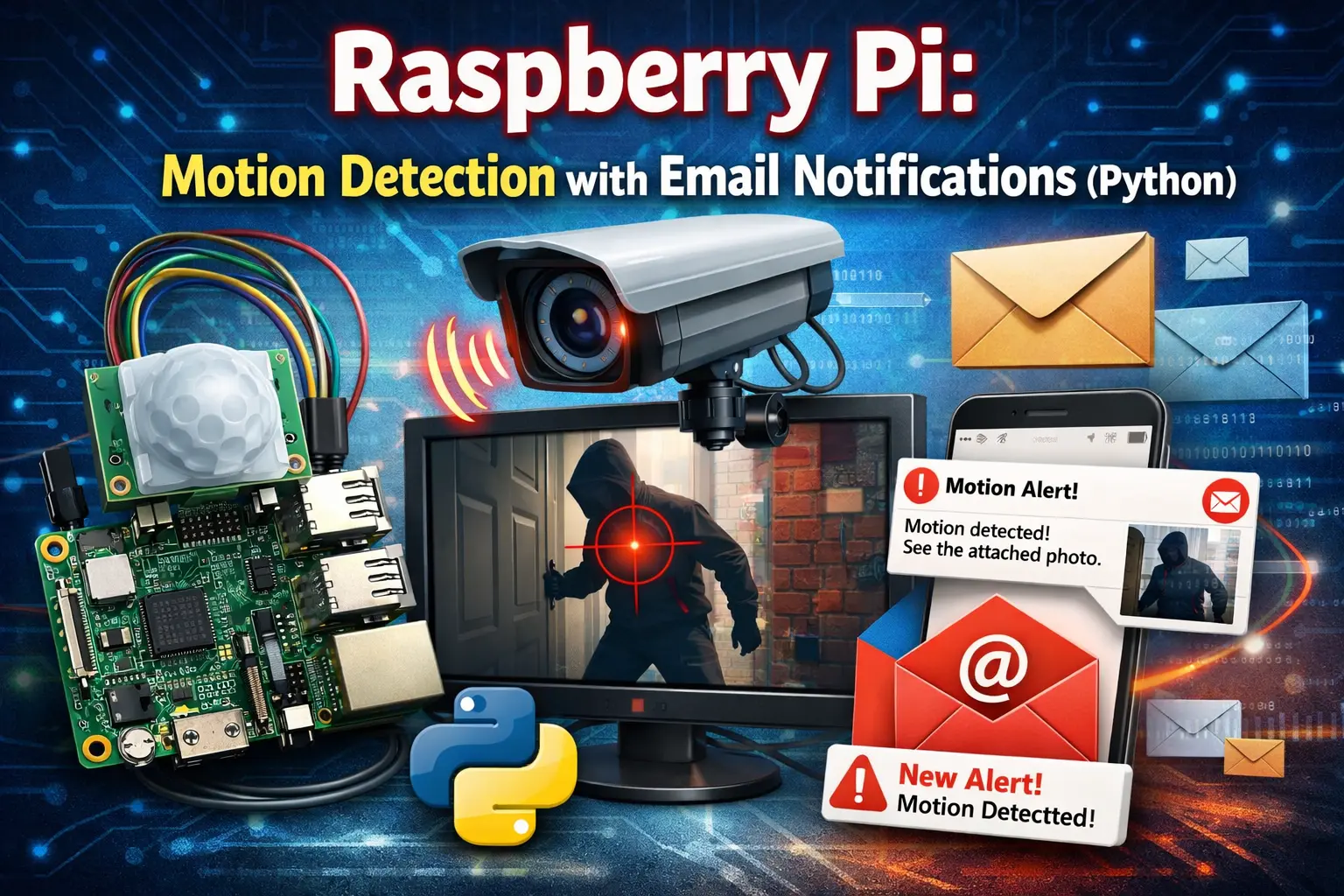 Raspberry Pi Motion Detection with Email Notifications (Python)