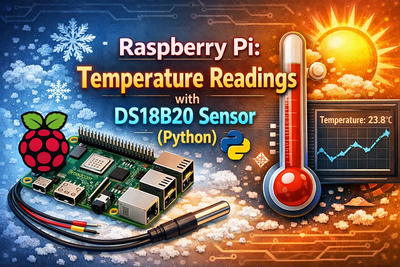 Raspberry Pi Temperature Readings with DS18B20 Sensor (Python)